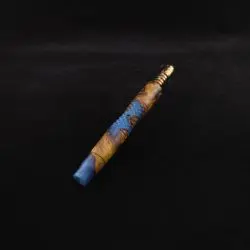 Dynavap Diamond Knurl Luminescent XL Burl Hybrid Stem + Book-Matched Spinning Mouthpiece - New!🎃