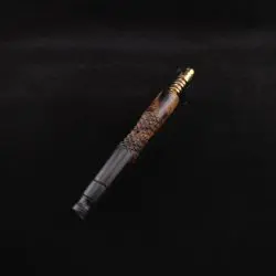 Dynavap Diamond Knurl Luminescent XL Burl Hybrid Stem + Book-Matched Spinning Mouthpiece - New!🎃
