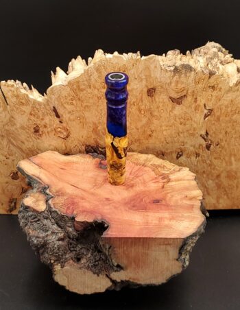 This image portrays Stem/Midsection for Dynavap XL - Elm Burl Wood Hybrid by Dovetail Woodwork.