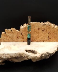 This image portrays Stem/Midsection for Dynavap XL - Cottonwood Burl Hybrid by Dovetail Woodwork.