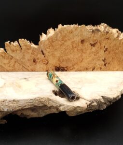 This image portrays Stem/Midsection for Dynavap XL - Cottonwood Burl Hybrid by Dovetail Woodwork.