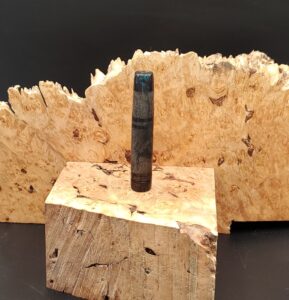 This image portrays Stem/Midsection for Dynavap XL- Buckeye Burl Wood/Resin Hybrid by Dovetail Woodwork.