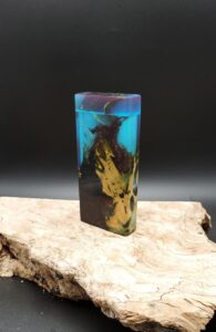 This image portrays Case for Dynavap - Box Elder Wood/Resin Hybrid/Luminescent by Dovetail Woodwork.