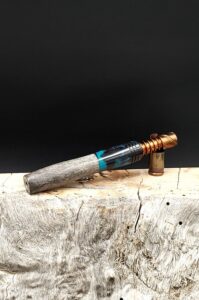 This image portrays Buckeye Burl Dynavap XL Midsection(stem) Hybrid by Dovetail Woodwork.