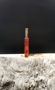 This image portrays Stem/Midsection for Dynavap - Amboyna Burl Wood by Dovetail Woodwork.