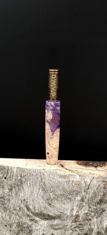 This image portrays Purple Haze Maple Burl Midsection(Stem) Dynavap by Dovetail Woodwork.