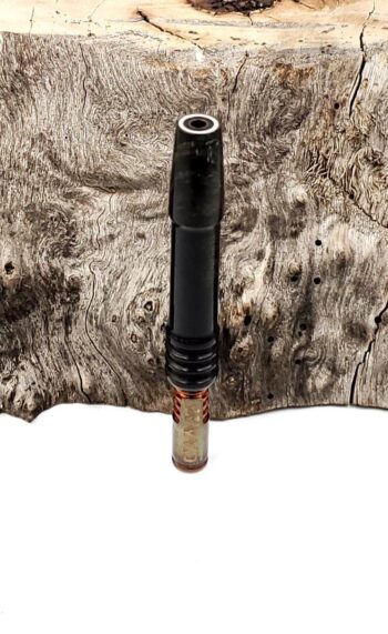 This image portrays Midsection(Stem) for Dynavap XL - Black Silhouette Burl Hybrid by Dovetail Woodwork.
