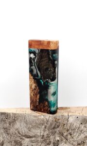 This image portrays Dynavap XL Case - Spalted Maple Burl/Resin Hybrid by Dovetail Woodwork.