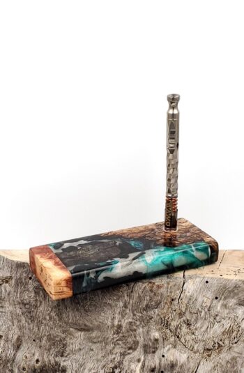 This image portrays Dynavap XL Case - Spalted Maple Burl/Resin Hybrid by Dovetail Woodwork.