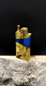 This image portrays Case for Dynavap - Cottonwood/Resin Hybrid/Luminescent by Dovetail Woodwork.