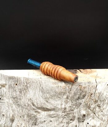 This image portrays Stem/Midsection for Dynavap - Cyclone Burl by Dovetail Woodwork.