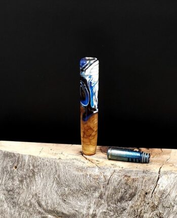 This image portrays Midsection(Stem) Dynavap XL - Cosmic Burl Hybrid by Dovetail Woodwork.