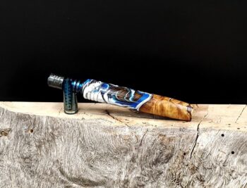 This image portrays Midsection(Stem) Dynavap XL - Cosmic Burl Hybrid by Dovetail Woodwork.