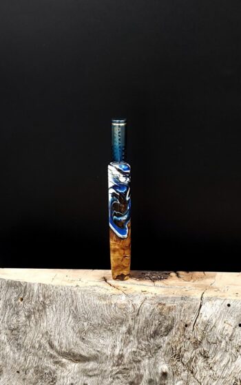 This image portrays Midsection(Stem) Dynavap XL - Cosmic Burl Hybrid by Dovetail Woodwork.