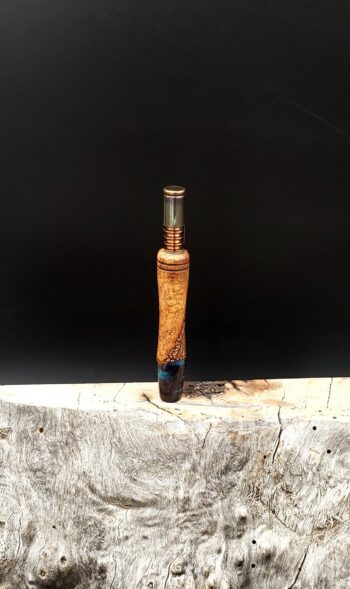 This image portrays Stem/Midsection for Dynavap XL - Mighty Oak Burl Wood Hybrid by Dovetail Woodwork.