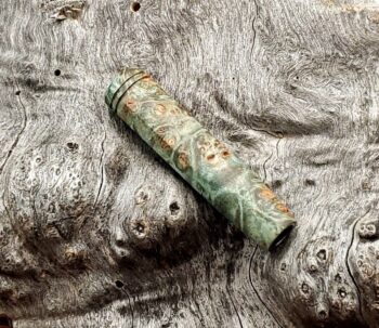 This image portrays Octagon Galaxy Burl (Aqua) Dynavap Midsection by Dovetail Woodwork.