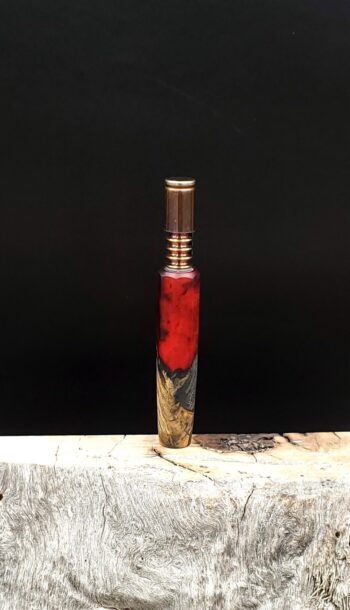 This image portrays Octagon Galaxy Burl Hybrid/Dynavap Midsection by Dovetail Woodwork.