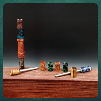This image portrays Create Your Custom Dynavap Spinning Mouthpiece by Dovetail Woodwork.