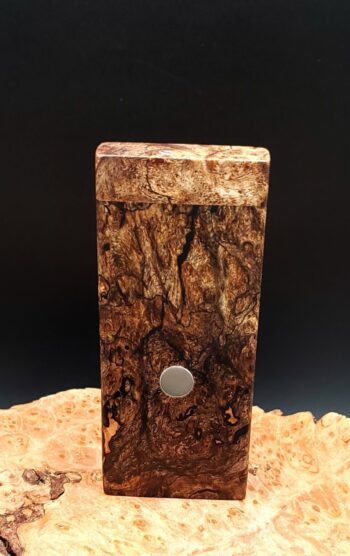 This image portrays Dynavap Stash-Spalted Maple Burl Hybrid by Dovetail Woodwork.