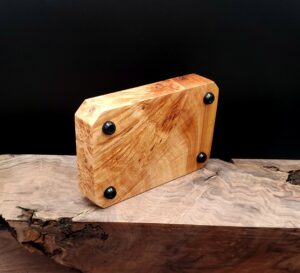 This image portrays Dynavap Prep & Sorting Tray/Stem Stand-Live Edge Elm Burl by Dovetail Woodwork.