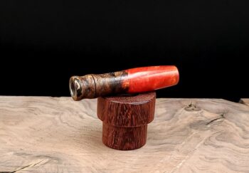 This image portrays Luminescent Stem/Midsection for Dynavap-Burl Hybrid by Dovetail Woodwork.