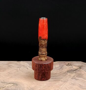 This image portrays Luminescent Stem/Midsection for Dynavap-Burl Hybrid by Dovetail Woodwork.