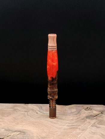 This image portrays Luminescent Stem/Midsection for Dynavap-Burl Hybrid by Dovetail Woodwork.