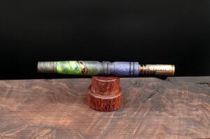 This image portrays Dovetail Woodwork Cosmic Burl Dynavap Stem XL by Dovetail Woodwork.