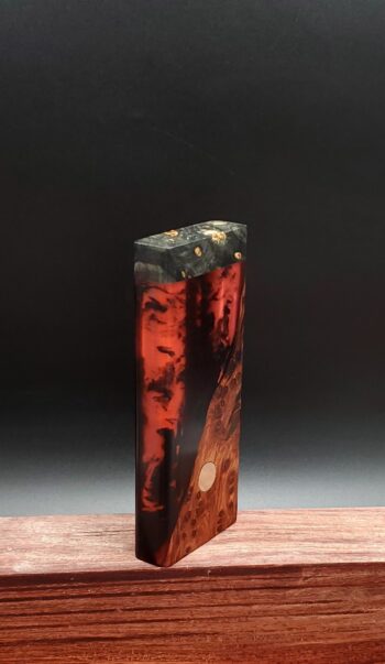 This image portrays Luminescent Hybrid Burl Dynavap Stash Case by Dovetail Woodwork.