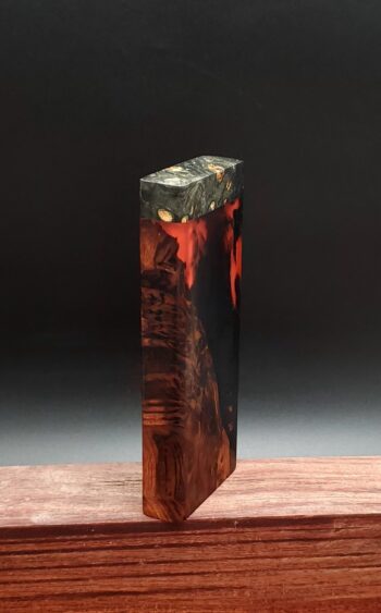 This image portrays Luminescent Hybrid Burl Dynavap Stash Case by Dovetail Woodwork.