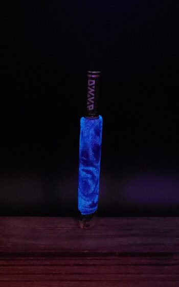 This image portrays Luminescent XL Stem/Midsection for Dynavap-Burl Hybrid by Dovetail Woodwork.