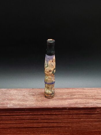This image portrays Cosmic Galaxy Burl Dynavap Midsection-Indigo Opal by Dovetail Woodwork.