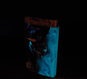 This image portrays Luminescent XXL Nebula Burl Dynavap-3G Stash by Dovetail Woodwork.