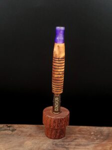 This image portrays Thuya Burl Dynavap Stem(Midsection) by Dovetail Woodwork.