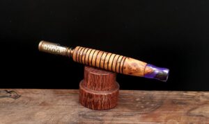 This image portrays Thuya Burl Dynavap Stem(Midsection) by Dovetail Woodwork.