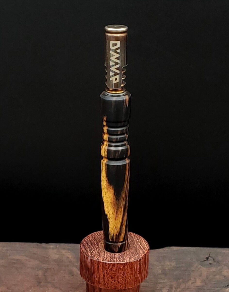 This image portrays Black & White Ebony-Dynavap XL Stem by Dovetail Woodwork.