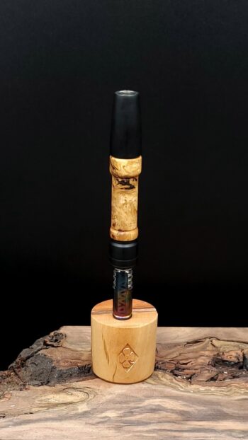 This image portrays Dynavap XL Stem/Black Knight Burl by Dovetail Woodwork.
