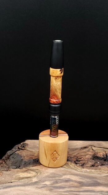 This image portrays Dynavap XL Stem/Black Knight Burl by Dovetail Woodwork.
