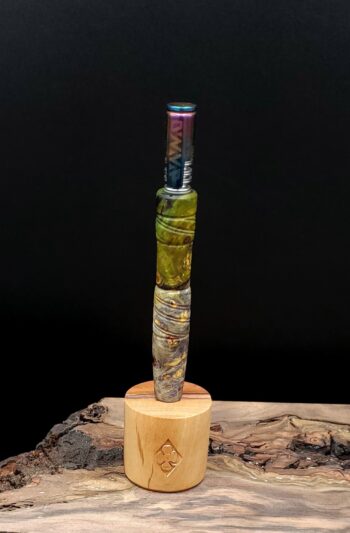 This image portrays Dovetail Woodwork-Spiral Galaxy Burl Dynavap Stem XL by Dovetail Woodwork.