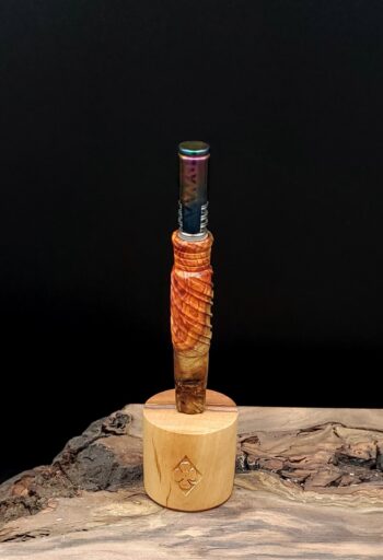 This image portrays Dynavap Stem-Spiral Burl-Multi-tone Amboyna by Dovetail Woodwork.