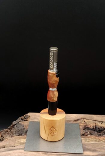 This image portrays Upper Class Dynavap Stem-Red Mallee Burl Hybrid by Dovetail Woodwork.