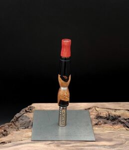 This image portrays Upper Class Dynavap Stem-Red Mallee Burl Hybrid by Dovetail Woodwork.
