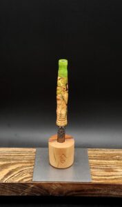 This image portrays Cosmic Burl Hybrid-Dynavap Midsection by Dovetail Woodwork.