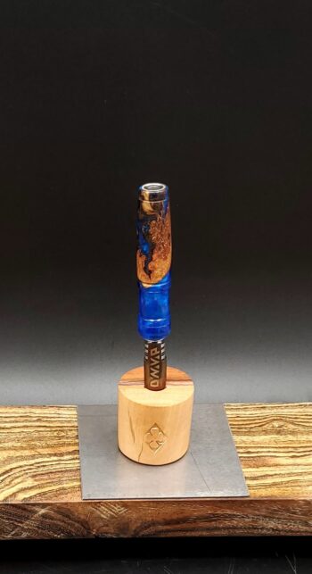 This image portrays Luminescent Cosmic Burl-Dynavap Stem/Midsection by Dovetail Woodwork.