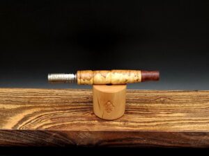 This image portrays Pure Burl Dynavap Stem-Greybox Burl by Dovetail Woodwork.