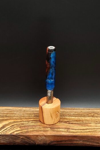 This image portrays Cosmic Burl Hybrid-Dynavap Stem/Midsection by Dovetail Woodwork.