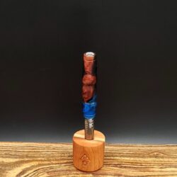 This image portrays Cosmic Burl Hybrid-Dynavap Stem/Midsection by Dovetail Woodwork.