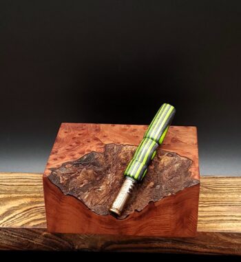 This image portrays Green/Black-Dovetail Woodwork Themed-Dynavap Stem Upgrade by Dovetail Woodwork.