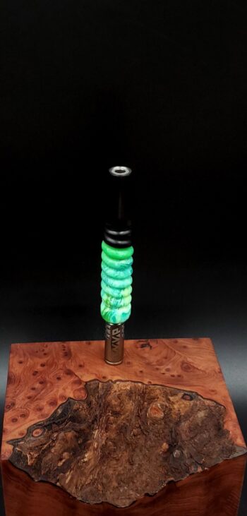 This image portrays Twisted Stems Series-XL Hybrid Luminescent-Dynavap Stem/Midsection by Dovetail Woodwork.