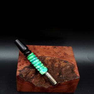 This image portrays Twisted Stems Series-XL Hybrid Luminescent-Dynavap Stem/Midsection by Dovetail Woodwork.